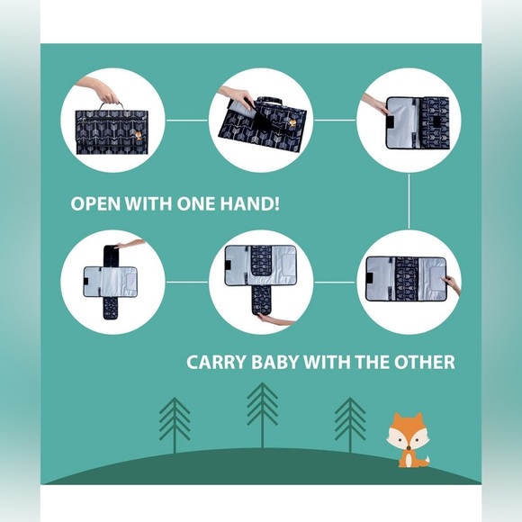 Lil Fox Portable Baby Changing Pad with Wipe Dispenser - Picture 6 of 8